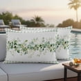thumbnail image 4 of Eucalyptus Leaves Outdoor Waterproof Pillow Covers, Sage Green Plaid Watercolor Decorative Rectangle Throw Pillowcase Sofa Cushion Sham for Patio/Couch/Chair, 20"x12" 2 Pack, 4 of 8