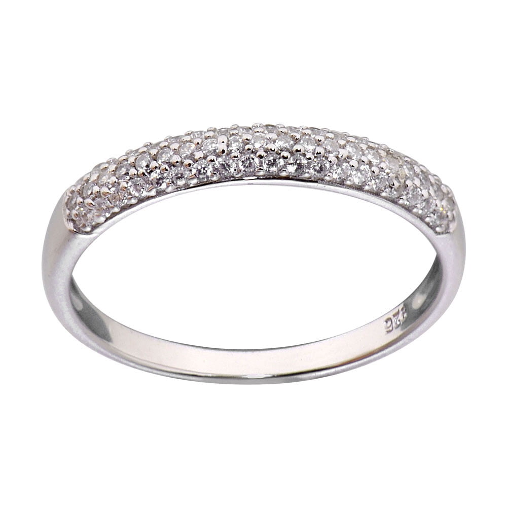 FlameReflection Sterling Silver Micro Pave Set Three Row