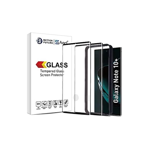 can Screen Protector for Samsung Galaxy Note 10 Plus,6.8 Inch,Curved Tempered Glass,Compatible with Ultrasonic Fingerprint Scanner,2 Pack