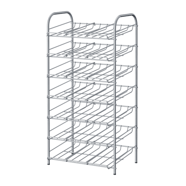 Organizador de Latas de Despensa de 7 Niveles, Estante de Latas de Gran Capacidad para Almacenamiento de Cocina y Gabinete, Plateado