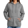 thumbnail image 2 of HomeDM Women's Quarter Zip Sweatshirt with Pocket Long Sleeve Drawstring Hoodie Pullover Solid Color, 2 of 6