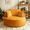 Yellow, variant on CKEASEAN 53.5" Corduroy Modern Round Chaise Longue Chair Indoor, Comfy Deep Seat Single Lounge Floor Sofa Chair with Pillow, No Assembly Required, Upholstered Cloud Couch for Living Room/Office