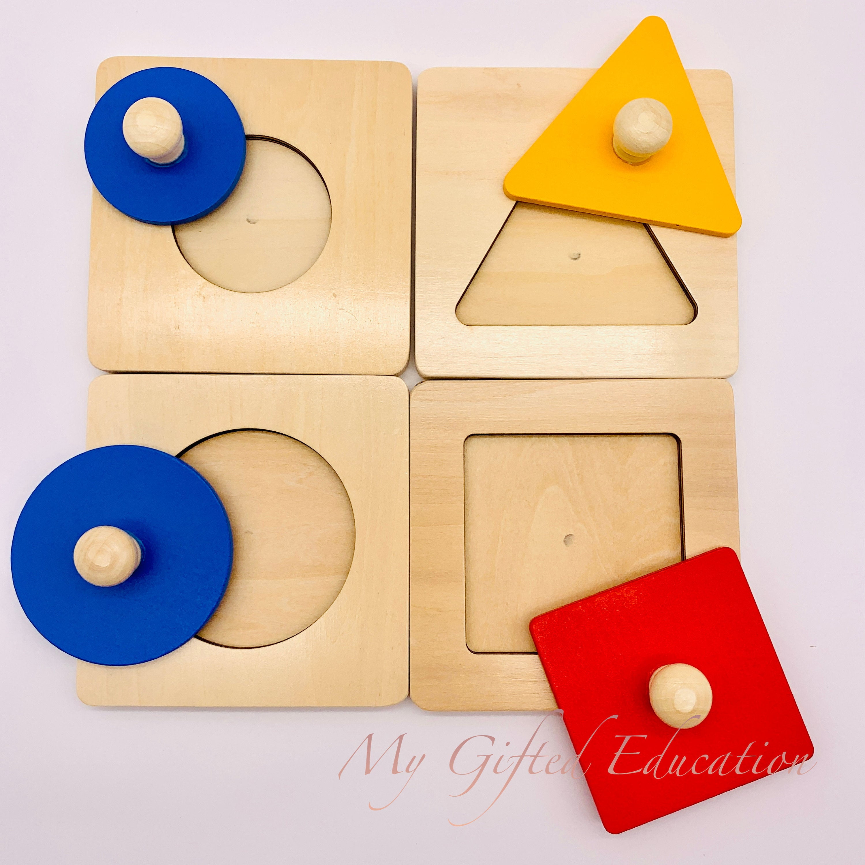 Bois Figure Géométrique Forme De Puzzle Enfant D'âge Préscolaire Jouet 