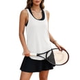 thumbnail image 3 of LiuXxxx Women's Casual Fashion Solid Backless Workout Yoga Tank Top Activewear White L, 3 of 7