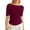 C-Red558, variant on DHFJKG T Shirts For Women Sexy Slim Fit Basic Tee Comfortable Casual Solid Color Half Sleeve Boat Neck Ribbed Tshirt Trendy Tops