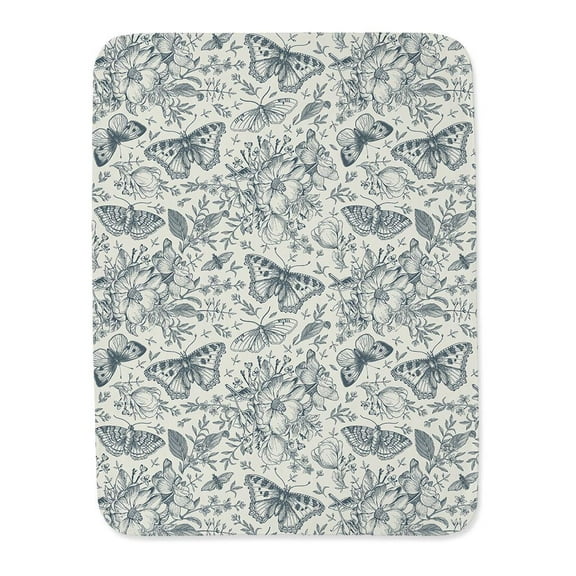 Leaves And Butterflies Drawing Blanket  -Image by Shutterstock,