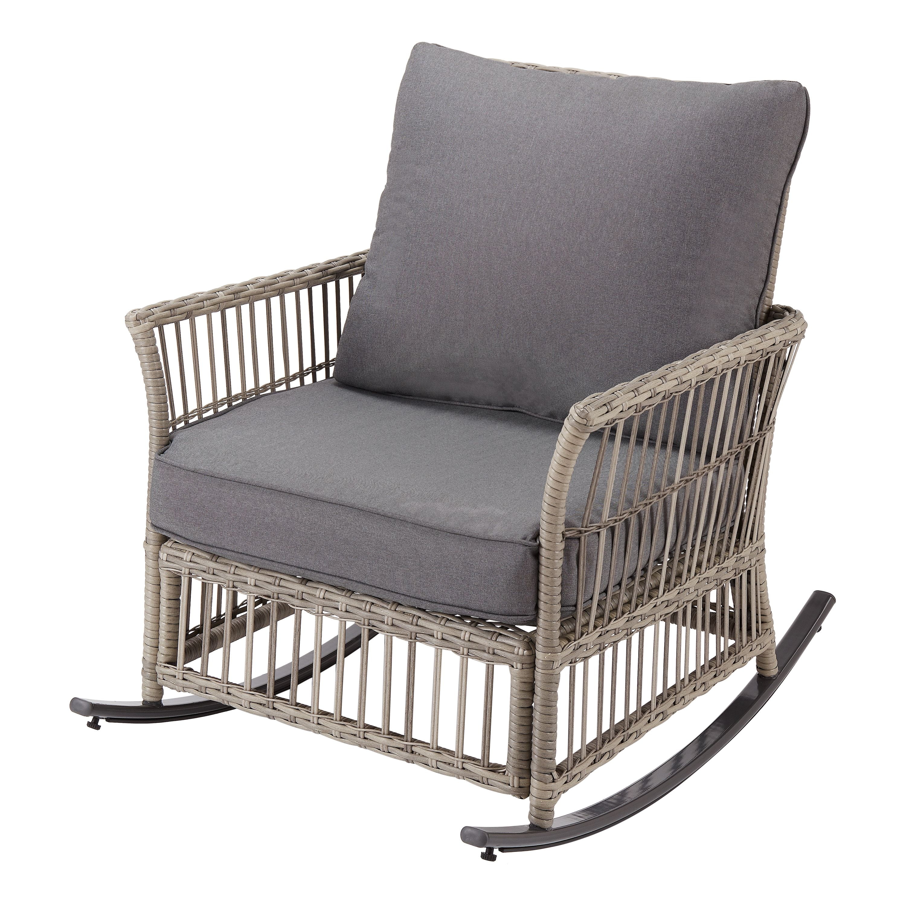 Better Homes & Gardens Belfair Patio Wicker Rocking Chair with Gray