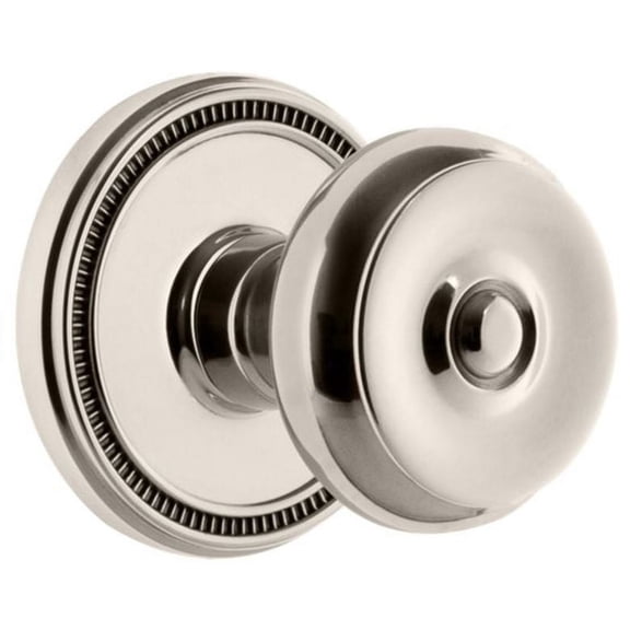 Grandeur Solbou_Prv_238 Soleil Solid Brass Privacy Door Knob Set - Nickel