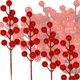thumbnail image 4 of Happon - Paquete de 20 tallos artificiales de frutos rojos para Navidad, ramas de frutos rojos para decoración de árboles de Navidad, manualidades, bodas, fiestas, decoración de invierno, decoración, 4 of 8