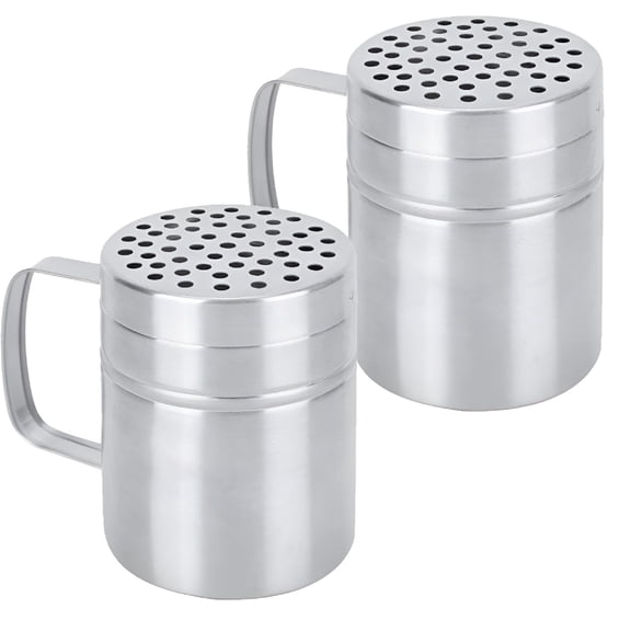 ACDANC Metal Salt Pepper Dredge Shakers - With Handle - Seasonings Spice Shakers With Holes - For Dispensing Salt,Sugar,Seasoning - Large