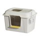 thumbnail image 2 of Caja de arena para gatos con tapa, bandeja de arena para gatos, inodoro grande para gatos con cubierta elevada, orinal para gatos pequeños y medianos, Blanco Yinane Bandeja de arena para gatos con capucha, 2 of 8