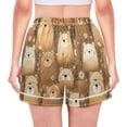 thumbnail image 2 of Women's Silk Pajama Shorts Cartoon Style Bears Pajama Shorts Women's Casual Pajama Shorts with Pockets, 2 of 6
