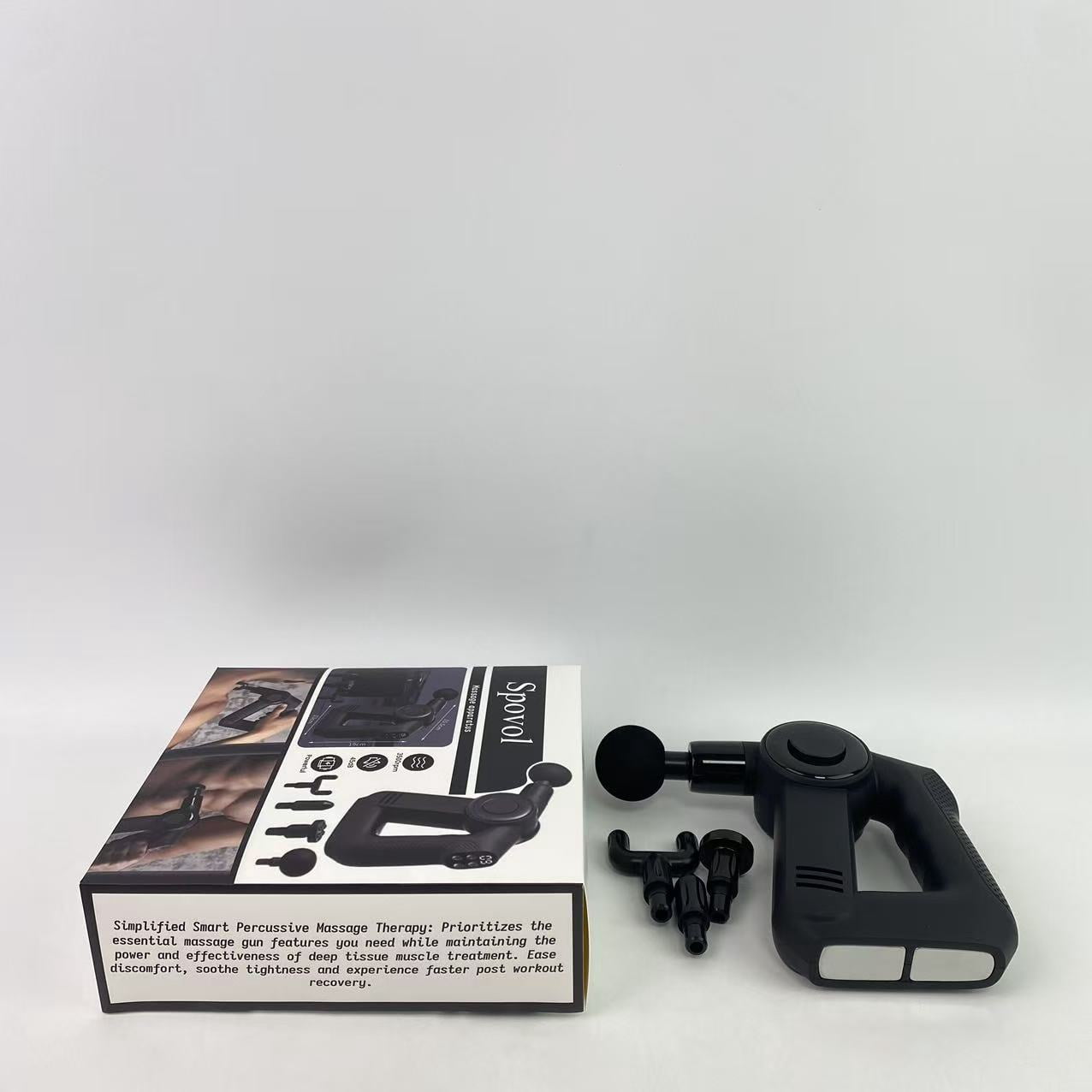 Spovol Massage apparatus,Quiet Deep Tissue Therapy Massage Gun - Bluetooth Enabled, Electric Percussion Massage Gun & Personal Massager for Pain Relief in Neck (Black - 5th Gen)