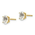 thumbnail image 2 of 14K Yellow Gold Earring Birthstone (04) April Women'S Topaz (White) Oval White 6 mm 4, 2 of 3