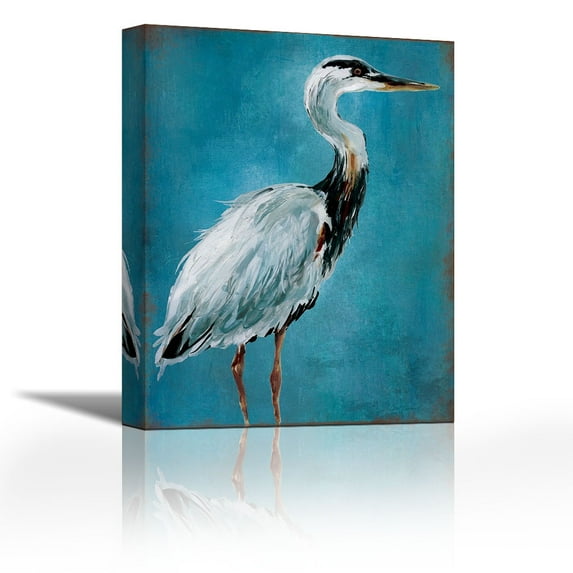 Great Blue Heron I - Contemporary Fine Art Giclee on Canvas Gallery Wrap - wall décor - Art painting - 27 x 36 Inch - Ready to Hang