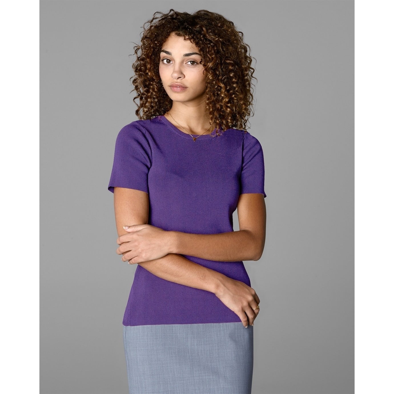 Twin Hill - Twin Hill Womens Sweater Purple Rayon/Nylon