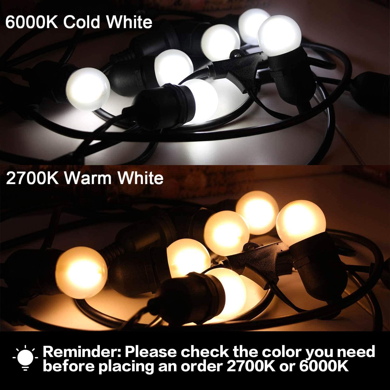 15 Pack Frosted LED Replacement Bulbs, Low Wattage Led Bulb,1.5W Equivalent 15 Watt, E26 Standard Base, 6000K White, Small Globe Light Bulb for Outdoor Patio String Lights Ceiling Fan
