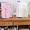 TABLZONE 1Pair Golden Simple Cactus Design Book Organizer Bookends for ...