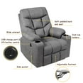 thumbnail image 5 of Power Lift Electric Recliner Chair Sofa for Elderly, 8 Point Massage & Lumbar Heat, 2 Side Pockets, Cup Holders, USB Ports, Remote Control, Home Theater Chair Lounge for Living Room, Gray, 5 of 10
