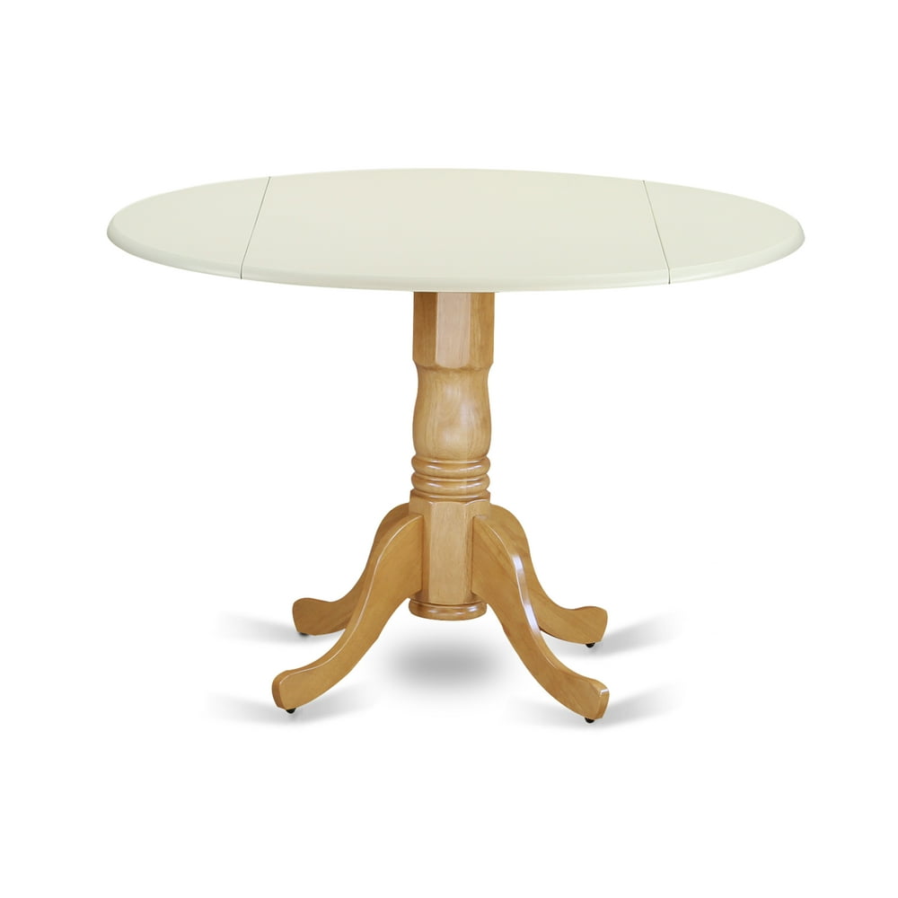 East West Furniture DLTLOKTP Dublin Round Table with two 9" Drop