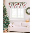 thumbnail image 5 of Christmas Balls Valance for Windows Poinsettia Curtains Valances Holly Berry Valance Window Treatments Snow Short Curtains for Kitchen Living Room Bedroom Bathroom Xmas Holiday Decor 54x18 Inch, 5 of 8