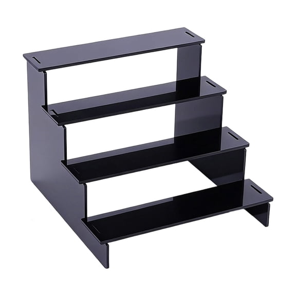 Perfume Organizer, 4 Tier Black Display Stand, Perfume Display Stand, Acrylic Countertop Shelf, Dresser Organizer for Bedroom, 8X10 in, 1 Pc