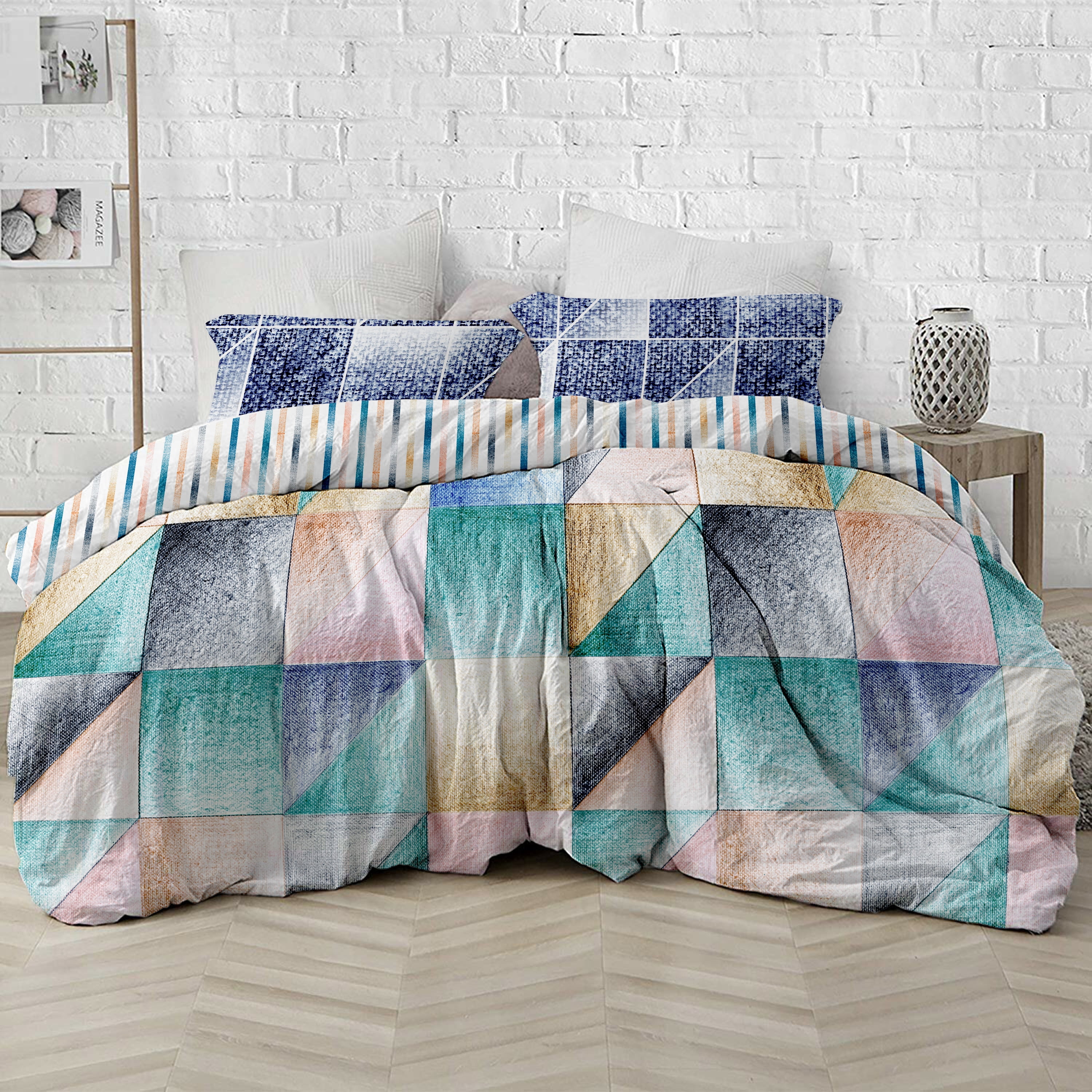 Delara Organic Cotton Duvet Sets 300 Thread Count, 3 Piece Duvet Cover with 2 Shams, King
