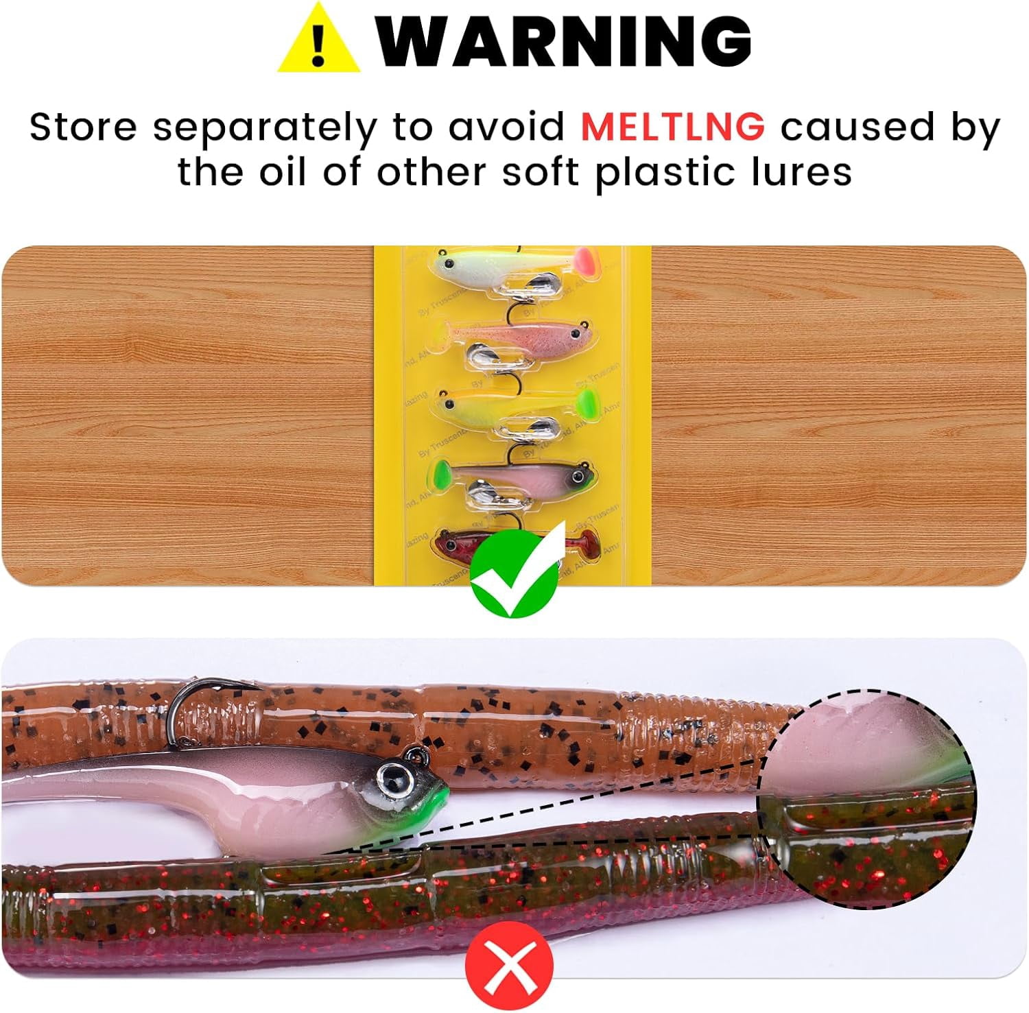 TRUSCEND Easy Catch Shadtale with BKK Branded Hook, Unique Vibrating Swim and Trembly Jigging Action for More Bites, Durable TPE Soft Fishing Lures for Bass Crappie Trout Walleye, Keep Separately