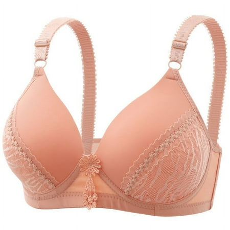 TJUJUSO Bras for Women No Underwire Soft Seamless Bralettes Wireless Support Lingerie Brassiere Everyday Bra Plus Size Ladies Bras Orange 42
