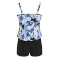 thumbnail image 5 of Zhden Tankini Swimsuits for Women Two Piece Bathing Suits Tummy Control Swimsuit Bathing Suit Top with Boyshorts Flowy Swimwear（Blue,5XL）, 5 of 7