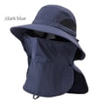 thumbnail image 2 of Fgnfyis Unisex Detachable Sun Bucket Hat UPF50+ Wide Brim Outdoor Hiking Fishing Travel Breathable Lightweight All Seasons Navy One Size, 2 of 4