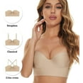 thumbnail image 3 of GFDYREE Women's Seamless Invisible Multiway Convertible Longline Strapless Backless Bra Underwire Push up, 3 of 6