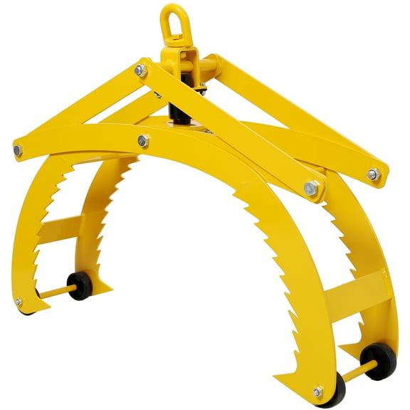 Olurrisa Automatic Grip and Release Log Tongs, 360° Swivel Lifting Tongs with 4 Claws 25" Open, 3300 LBS Load Capacity, Fit For Forklift, ATV, Tractor and so on. Yellow Color