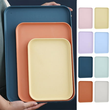 

Zruodwans Premium Food Serving Trays Multi-use Large Capacity Serving Tray Plastic Tray Set - Plastic Trays For Use At Home Parties and Events