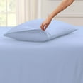 thumbnail image 2 of 5 Piece Split King Sheet Set for Adjustable Beds 800 Thread Count 100% Egyptian Cotton Split King Sheet Set, 21 Inch Deep Pocket, Light Blue Solid, 2 of 8