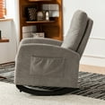 thumbnail image 4 of DUOSONG Accent Rocking Chair With Footrest High Back Rubber Wood Rocking Legs Bedroom Living Space Gray Wood Furniture Primary Living Space Rocking Chairs, 4 of 11