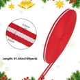 thumbnail image 2 of 100 Yards Red White Striped Ribbon 3/8 Inch Fabric Grosgrain Ribbon Polyester Candy Cane Ribbon, 2 of 9