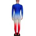thumbnail image 4 of Women Gradient Print Long Sleeve Bodycon Jumpsuit Bandage Skinny Jumpsuit Streetwear Autumn Winter Romper Outfits, 4 of 4