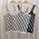 thumbnail image 2 of Chaleco para mujer, niña, con hombros descubiertos, top corto, chaleco estampado de punto, negro Jumpingount AP001569-03B, 2 of 7