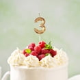 thumbnail image 3 of Number Candles, Gold Number 3 Candle for Birthday Cake Decorations, Champagne Gold Digit Candle for Anniversary Celebration and Party Supplies, 3 of 4