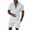 White, variant on NAFUU Mens 2 Piece Outfits Men Casual Striped Two Piece Suit Zipper Short Sleeve Polo Shirts Drawstring Pocket Shorts Set Soft Beach Shorts Suit