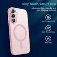 thumbnail image 3 of Entronix Magnetic Case for Galaxy S26, Frosted Matte Back Shock-Absorbent Protective Cover, Pink, 3 of 5