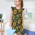 thumbnail image 4 of Fotbe Sunflowers Vestido de Dormir para Niñas de 3 a 10 Años, Mangas Cortas, Estilo Princesa, Pijama Camisón con Mangas Voladas-Medium, 4 of 6