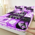 thumbnail image 3 of jejeloiu Girls Volleyball Twin Sheet Set,Purple Splashing Ink,Luxury Decor,3-Piece, 3 of 7