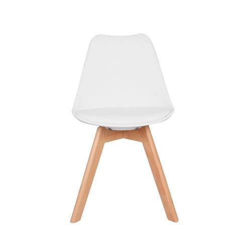 eComdecor Chaise de Salle à Manger Rembourrée Style Mi-Siècle Moderne avec Pattes en Bois, Douce et Rembourrée (Ensemble de 2)