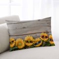 thumbnail image 2 of Sunflower Throw Pillow Cover 24 x 36 Inch Decorative Pillow Cover Sunglasses Rustic Wood Grain Brown Summer Lumbar Pillowcase Seasonal Rectangle Cushion Case for Couch Sofa Bed Living Room, 2 of 7