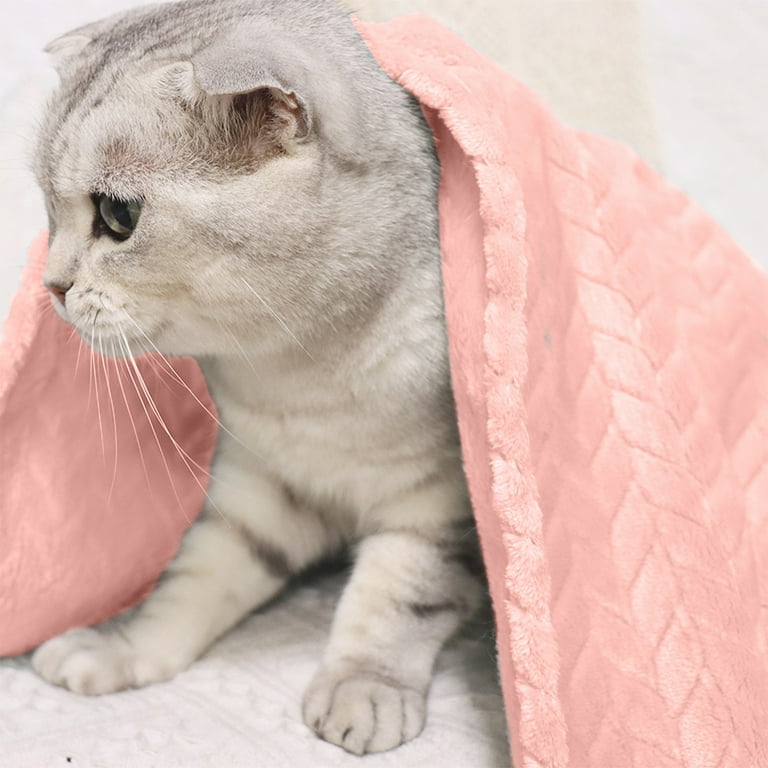JikouIivo Premium Soft Cat Blanket Essentials Cat Products Cat Calming Blankets Throw for Small Cats 39.37 47.24 inches Pink