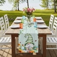thumbnail image 4 of Table Runners 72 Inches Long Dress Scarves, Easter Gnomes Farmhouse Kitchen Table Runner, Coffee Tablerunners, Spring Watercolor Eggs Flower Wood Grain Teal 16x72 Inch, 4 of 9
