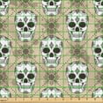 thumbnail image 2 of Ambesonne Skeleton Fabric by the Yard Upholstery, Grunge Sugar Skulls, 2 Yards, Beige Dark Taupe Grey, 2 of 5