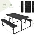 thumbnail image 2 of Barara King 59" Folding Rectangular Steel, HDPE Picnic Table with Rectangular, Black, 2 of 7